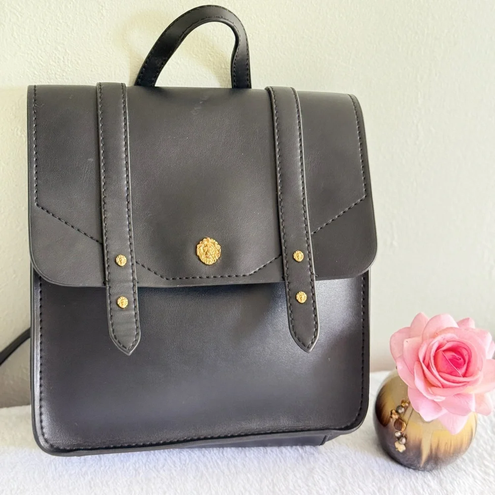 Anne Klein Black Ava Structured Backpack Bag